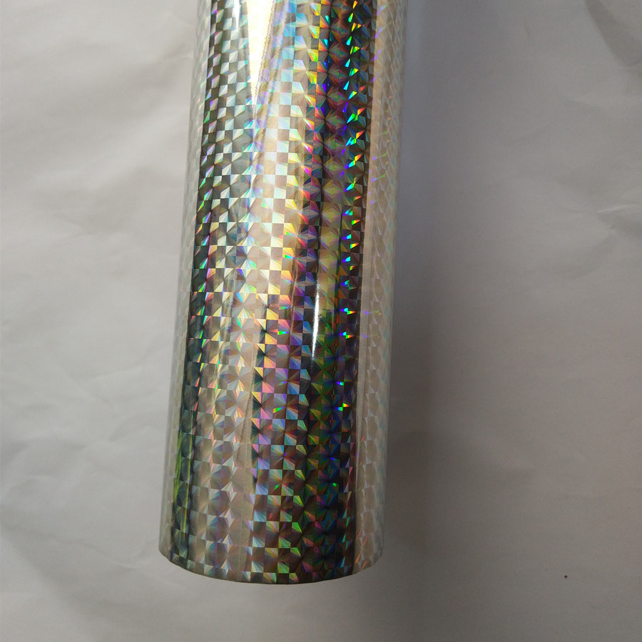 holographic foil silver color checker B02 design hot stamping foil press on paper or plastic meterials heat transfer film