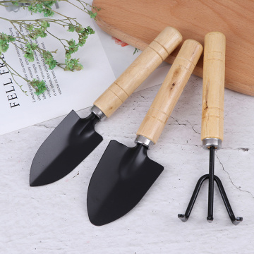 3Pcs Mini Wooden Handle Shovel Rake Spade Bonsai Tools Set Garden Tool Sets