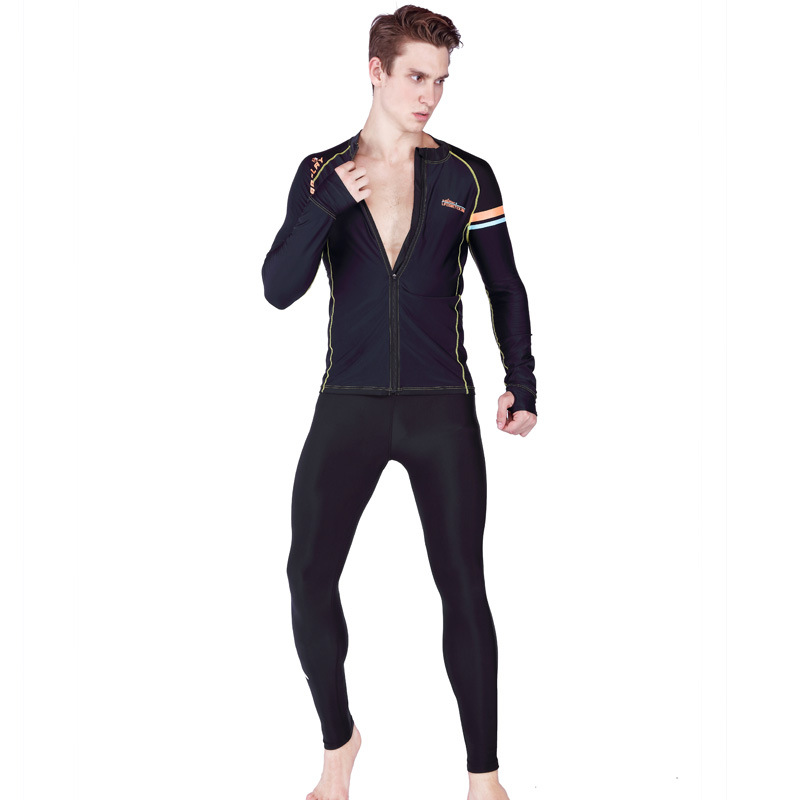 SABOLAY Men Lycra Surf Diving High Elastic Black Tight Long Pants Breathable Rashguards Swimsuit Sunscreen Swimming Rash Guard