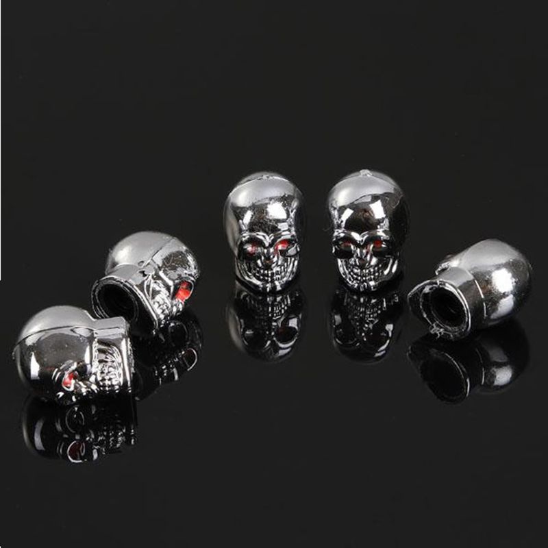 5Pc Skull Tyre Tire Wheel Car Auto Valves Cap Dust Stem Cover BicycleMotocycle Dropshipping