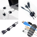 5pcs Silicone Cable Winder Organizer Desk Set Wire Data Line Fixer Winder Wrap Cord Desk Accessories Korean Office Supplies
