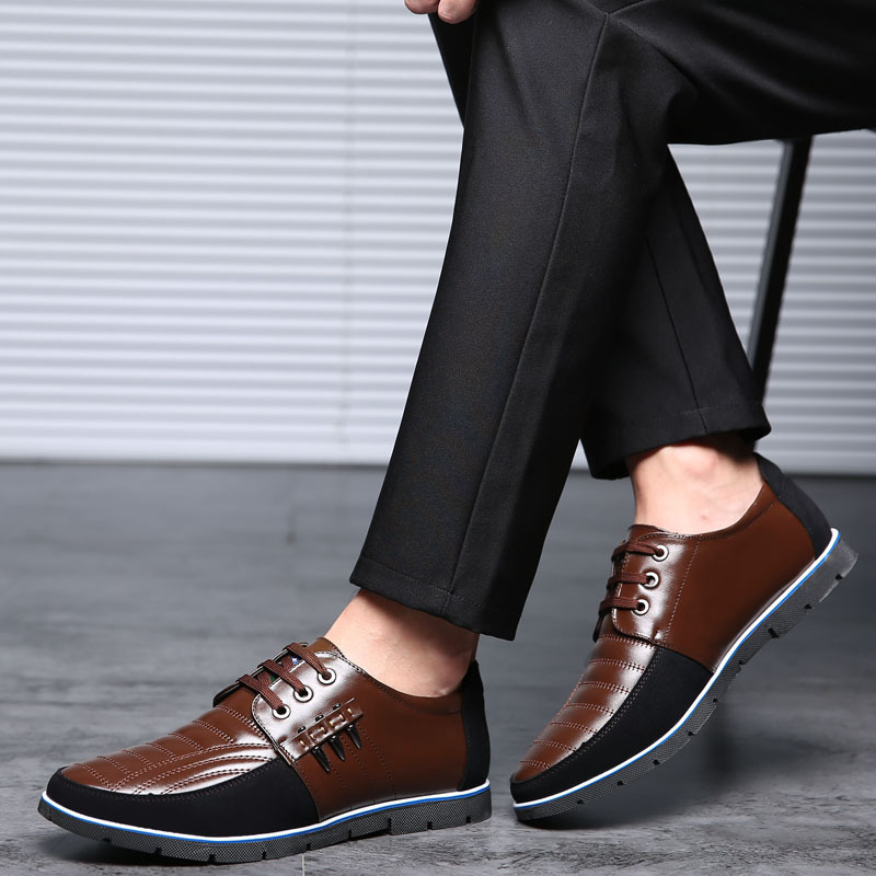 Plus Size 38-48 Leather Casual Shoes Men High Quality Leather Men Casual Shoes Autumn Leather Shoes For Men Flat Shoes