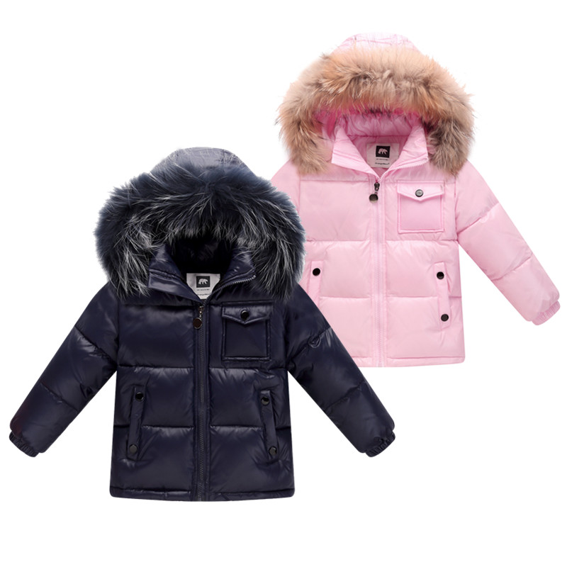 Children Parkas Outerwear & Coats Boys big Fur Collar quilted waterproof kids winter warm snow light Duck Down Jackets For Cold