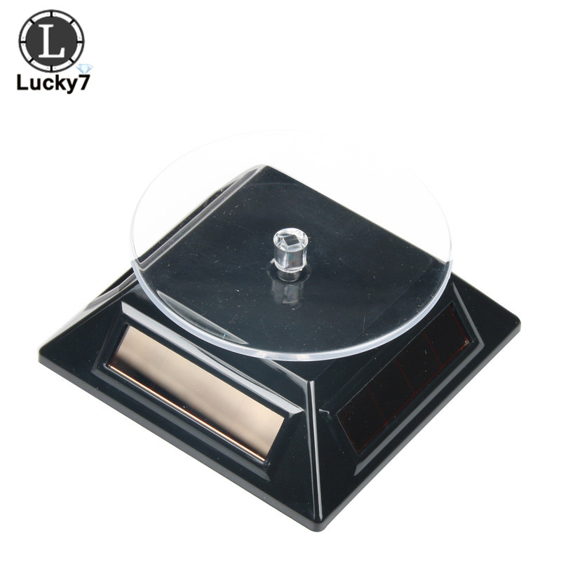 Solar Showcase 360 Turntable Rotating Jewelry Watch Ring Phone Stand Display Jewelry Organizer Hard Display Stand 4 Colors