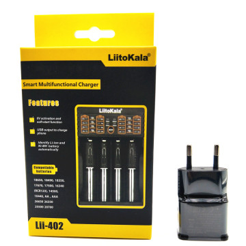 NEW LiitoKala Lii-100 lii-202 Lii-402 18650 Battery Charger For 26650 16340 RCR123 14500 LiFePO4 1.2V Ni-MH Ni-Cd 5V 2A USB