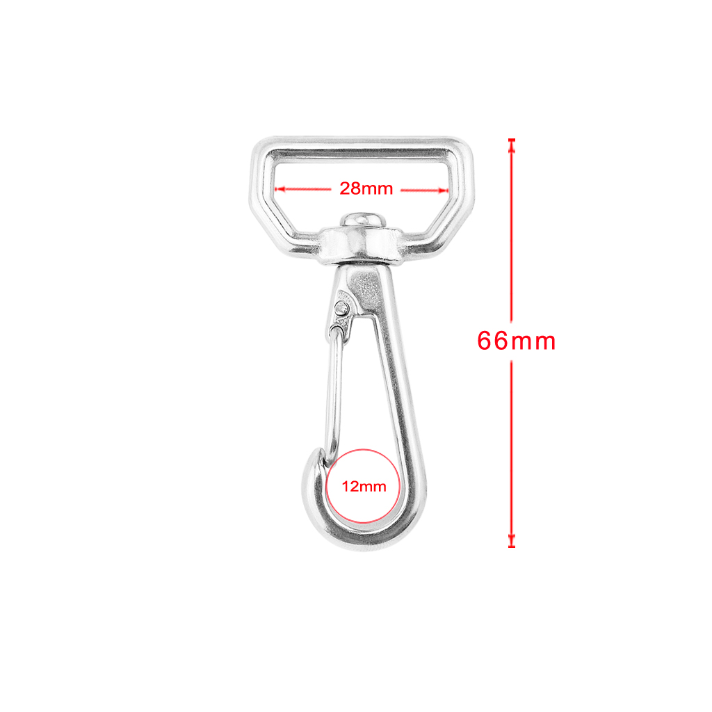 2PCS Ring Square Eye Swivel Snap Hook Stainless Steel 316 Quick Straping Hook Lobster Clasps Hiking Camping Carabiner Pet Chain