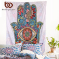 BeddingOutlet Hamsa Hand Tapestry Mandala Floral Wall Hanging Tapestry for Home Psychedelic Bedspread Art Carpet 2 Sizes