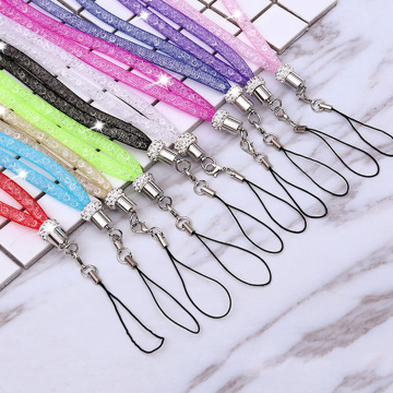 Etmakit NEW Crystal Neck Necklace Strap Lanyard U Disk ID Work Card Mobile Cell Phone Chain Straps Keychain phone Hang Rope