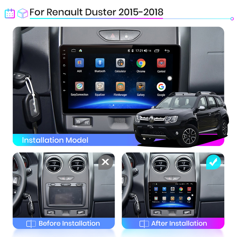 For Renault Duster 2014 2015 2016 2017 2 DIN Car Radio Multimedia Video Player Navigation GPS WIFI FM Android Stereo Head Unit