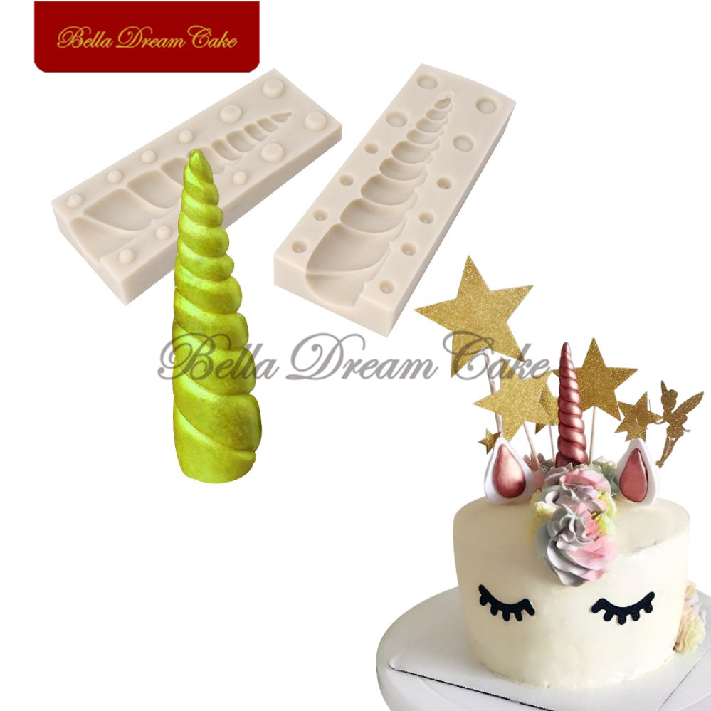 3D Unicorn Horn Ears Eyes Silicone Cake Mold Set Animal Fondant Molds Chocolate Gumpaste Mould Cake Decorating Tools Bakeware