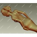 3D Model STL File Round Carving Drawing Beautiful Woman in Dress for CNC Router Engraving & 3D Printing
