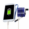 New USB Travel Emergency Phone Charger Dynamo Hand Manual Charger Blue Drop Shipping