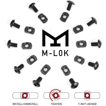 10 Pcs/lot M-LOK Screw And Nut Replacement for MLOK Handguard Rail Sections Hunting Gun Accessories