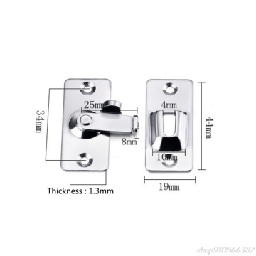 Stainless Steel 90 Degree Right Angle Buckle Hook Door Lock Bolt for Sliding Door Latch Bar Window Furniture Hardware S30 20