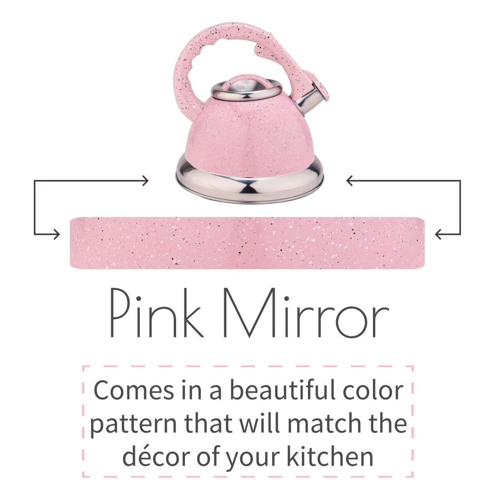 Pink Mirror Stainless Steel Whistling Water Kettle