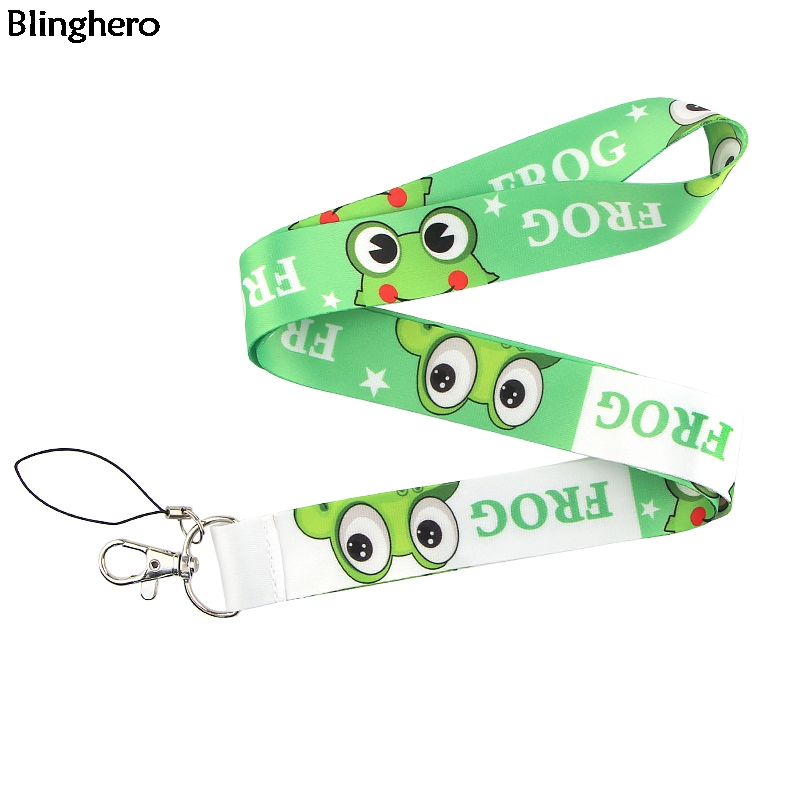 Blinghero Animal Lanyard Keys Phone Holder Cute Neck Strap With Keyring ID Card Holder Frog Lanyard Strap Phone Accessory BH0308