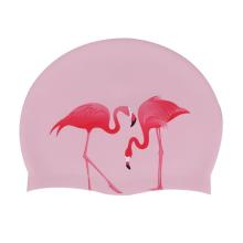 1PC Long Hair Waterproof Practical Ear Protection Flamingo Swimming Cap Silicone Cap Swim Pool Hat for Women Girls Female