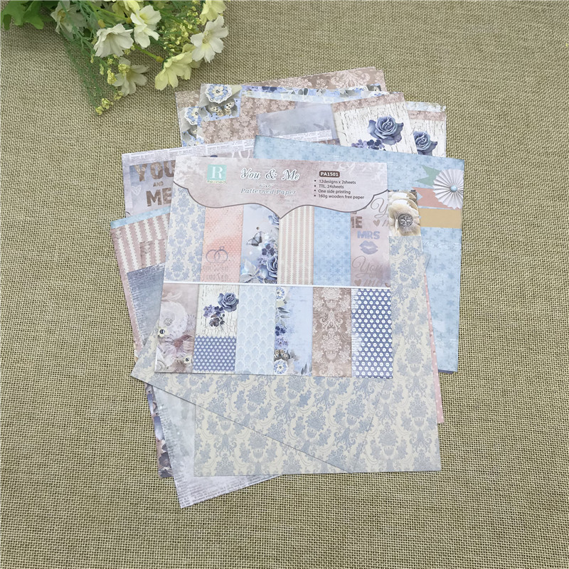 24 sheet 6"X6"Lovely You Me of the flower patterned paper Scrapbooking paper pack handmade craft paper craft Background pad