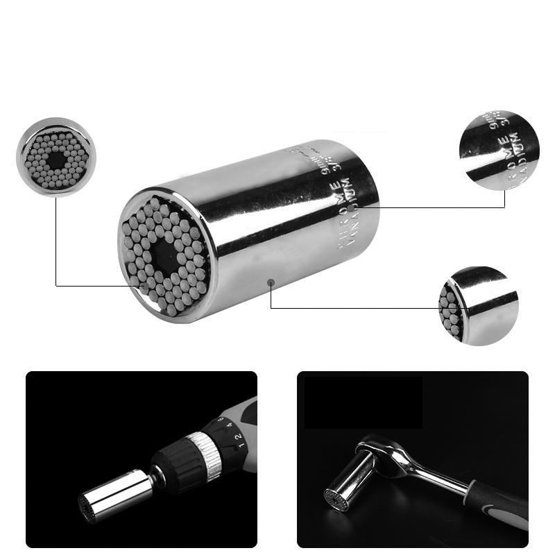 ZHUI TU Universal Torque Wrench Head Set Socket Sleeve 7-19/11-32/5-14mm Power Drill Ratchet Bushing Spanner Multi Hand Tools