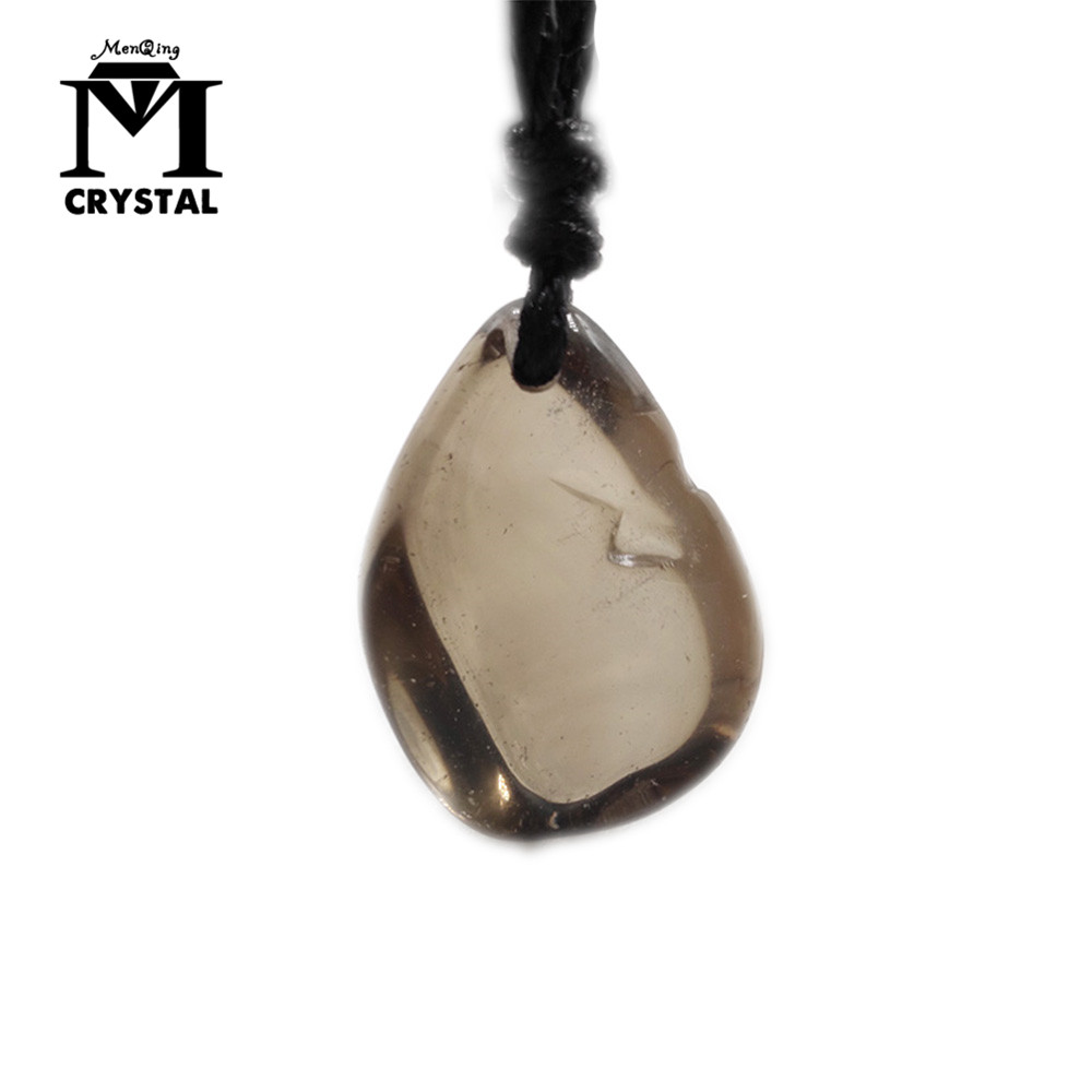 Natural Smoky Quartz Necklaces Crystal Pendants Gem Stone Quartz Irregular Pendulum Reiki Chakra Suspension Jewelry