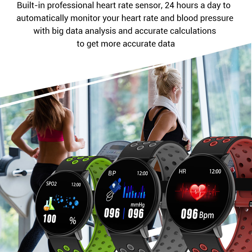 119Plus Smart Watch Waterproof Fitness Tracker Heart Rate monitor Smart Bracelet Wristband Sports Smartwatch For Android IOS