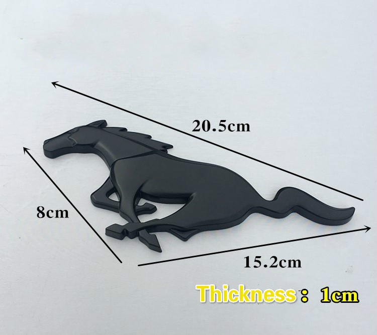 1 PCS 3D Horse Logo Metal Car Auto Front Hood Grille Emblem Car Sticker For Ford Mustang Universal Big Size Mustang Shelby GT