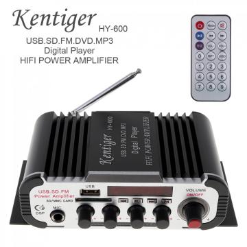 Kentiger HY-600 2CH HI-FI Car Audio Power Amplifier FM Radio USB MP3 Stereo Digital Player Support U disk SD / MMC card
