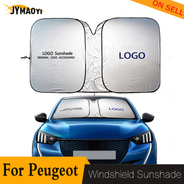 For Peugeot emblem car sunshade windshield sun cover protector visor logo car front window cooling shade parasol auto protection