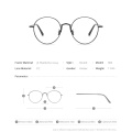 FONEX Pure Titanium Glasses Frame Men Retro Round Myopia Optical Prescription Eyeglasses Frames Women Vintage Eyewear 884