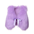 6 Colors New Toddler Baby Girls Kids Winter Faux Fur Vest Waistcoat Sleeveless Solid Bowknot Belt Warm Coat Outwear Jacket