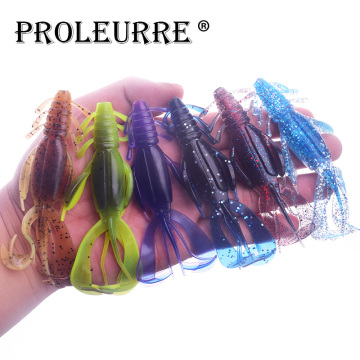 2PCS Shrimp soft bait Fishing Lures 10cm 10.5g Artificial Plastic Lures Swimbaits Silicone Worm For Carp Bass Fishing tackle