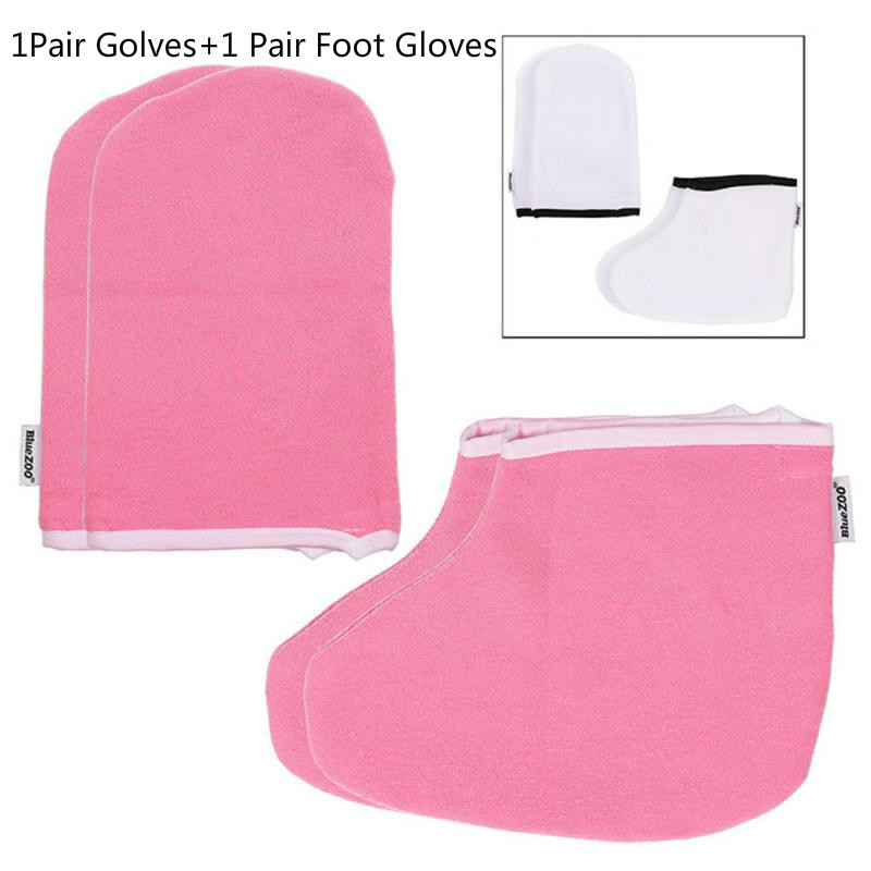 1Pair Golves+1 Pair Foot Gloves Paraffin Wax Protection SPA Hand Foot Gloves Warmer Heater