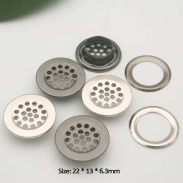 Metal eyelet 100sets inner size 13mm mesh eyelet with washer metal grommets eyelets nickle/black for mattress and garment JY-021