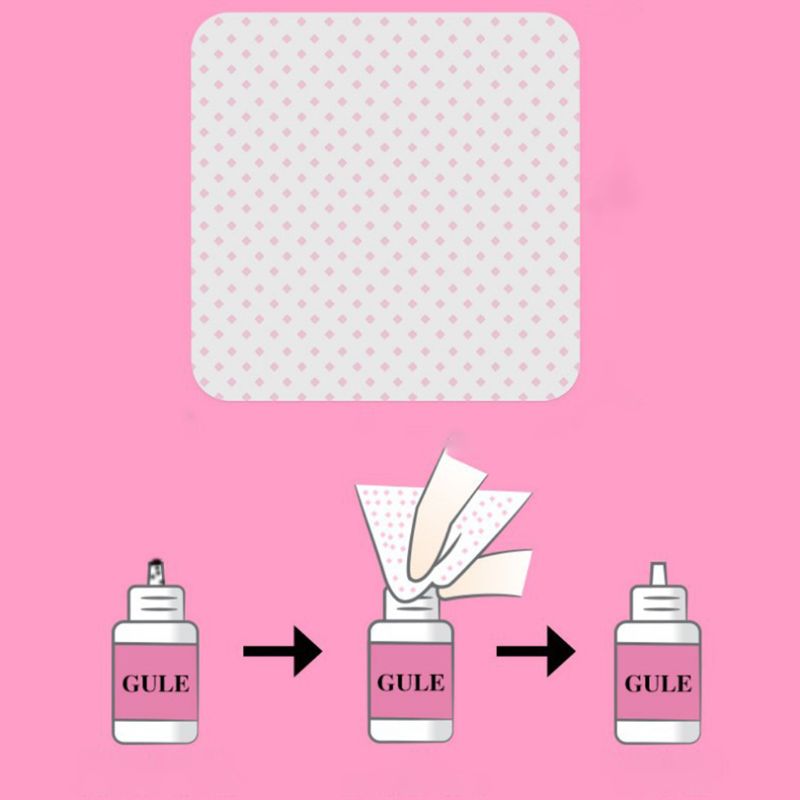 100Pcs/Bag Disposable Eyelash Extension Glue Removing Cotton Pad Bottle Mouth Wipes Patches Makeup Cosmetic Cleaning Tool
