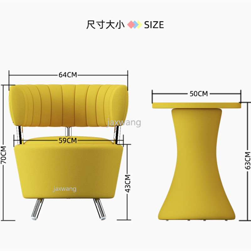 New Nordic Single Sofa Chair Lounge Chair Discuss Chairs Living Room Chair Coffee Table Fashion Side Table Makeup Chair Set