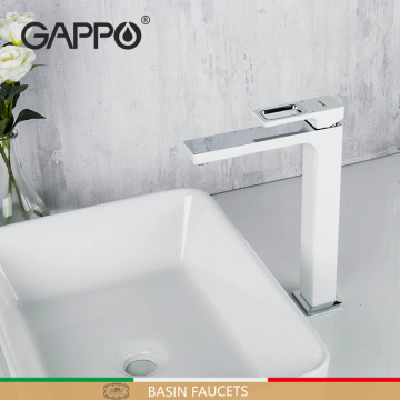 Gappo High White Basin Faucets Spray Painting Waterfall Bathroom Bath Sink Faucet Hot Cold Water Mixer Crane Torneira G1017-2