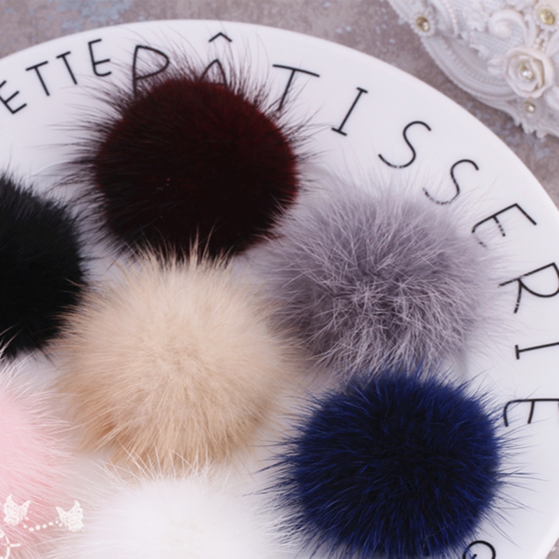 5pcs DIY 5cm Mink Pompoms Fur balls for Sewing On knitted beanies keychain and scarves shoes Hats fur pom pom DIY Accessories