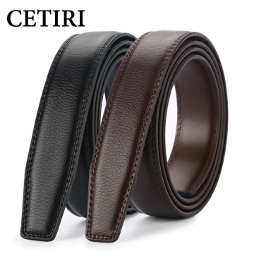 CETIRI 3.1cm No Buckle Designer Mens Belts Body Cowskin Genuine Leather High Quality Men Automatic Belt Body Kemer Black Brown