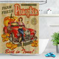 Autumn Farm Fresh Pumpkin Car Girl Bathroom Shower Curtain Set Waterproof Fabric