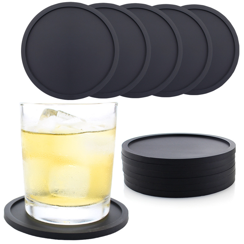 Non-slip Silicone Drinking Coaster Set Holder Cup Mat Pad Coaster Table Placemats Nonslip Coffeee Cup Mat Kitchen Accessories