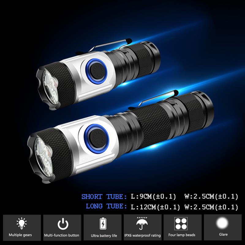 8000 lumen most powerful led flashlight torch mini usb 4*XPG LED tactical waterproof rechargeable 18350/18650 battery camp light