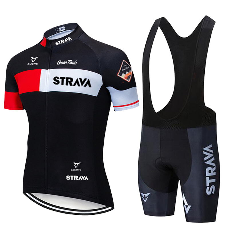 New Pro Team STRAVA Cycling Set Bike Jersey Sets Cycling Suit Bicycle Clothing Maillot Ropa Ciclismo MTB Kit Sportswear