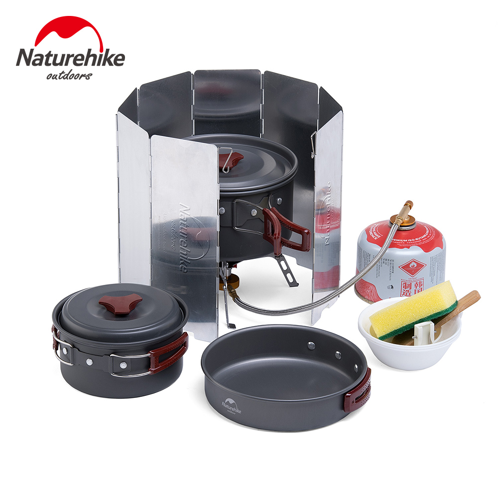 Naturhike Outdoor Cookware Windshield Camping Accessories 0.kg Picnic Stove Windshield 8 Pieces Foldable Camping Picnic
