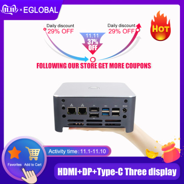 EGLOBAL NEW Core i9 10980HK i7 10750H Intel Mini PC 2 Lans Windows 10 2*DDR4 2*NVMe Gaming Computer DP HDMI Type-C 3x4K Display