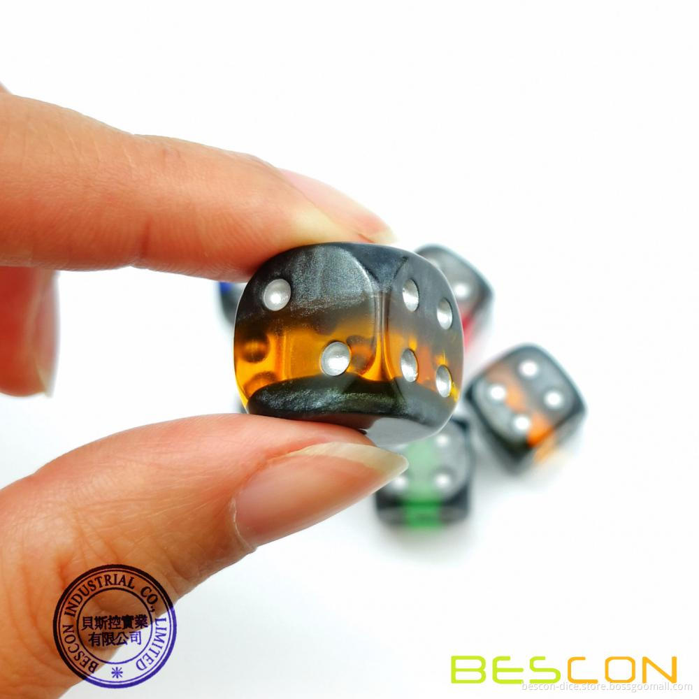 Bescon Mineral Rocks GEM VINES 6 Sides 16MM Dice Set 20 Pack, 5/8" D6 Mineral Rock Dice Set in Assorted Colors