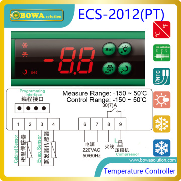 Temperature controls for 3/4 stages cascade refrigeration units to control cryogenic process, get -120'C or -150'C deep freezer