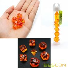 Bescon Mini Translucent Polyhedral RPG Dice Set 10MM, Small RPG Role Playing Game Dice Set D4-D20