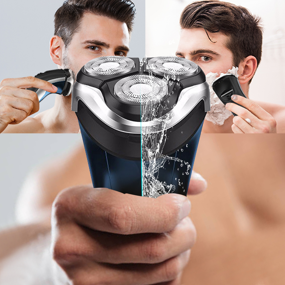 SweetLF Rechargeable Electric Shaver Men Wet & Dry 3D Triple Floating Blade Heads Shaving Razors Face Care Beard Trimmer Machine