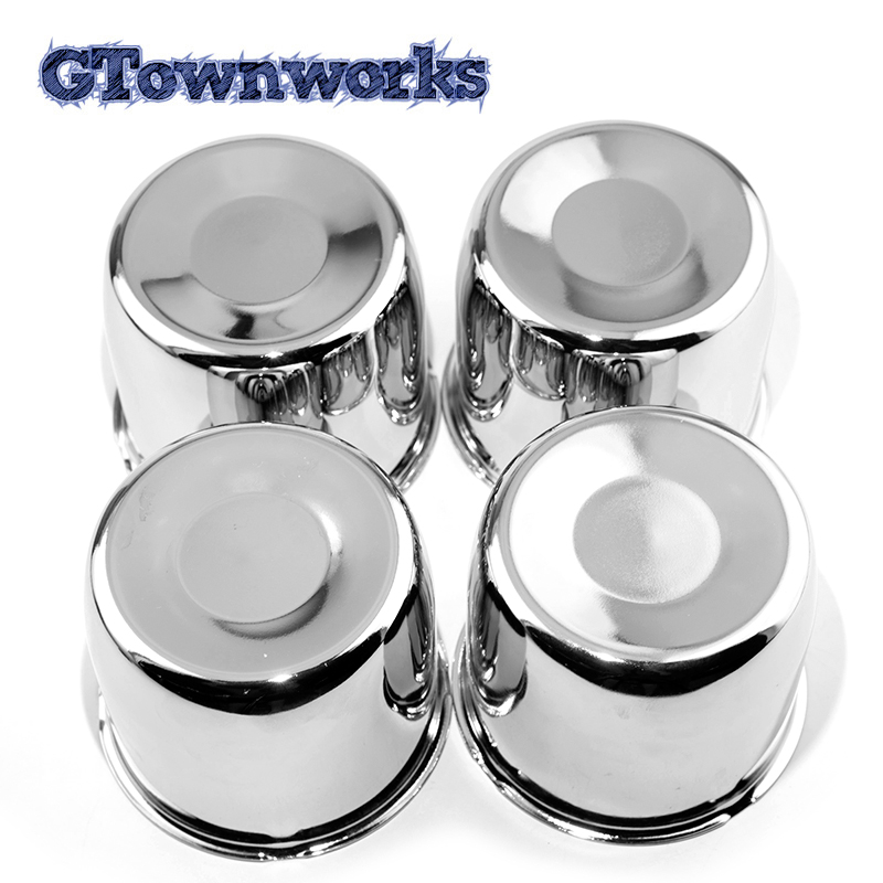 4pcs 4.25" Chrome Push Through Wheels Rim For 4.25" Trailer/Truck Rims Center Bore 3.66" Tall