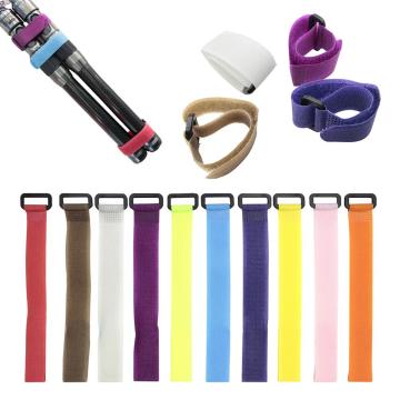 10pcs Fishing Rod Tie Strap Belt Tackle Reusable Wrap Band Pole Holder Anti-slip strap fixing Tool Accessories 20cm Random Color